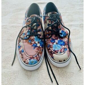 Nike Stefan Janoski RARE Men's Blue Digi Floral Skateboard Sneakers Size 10.5